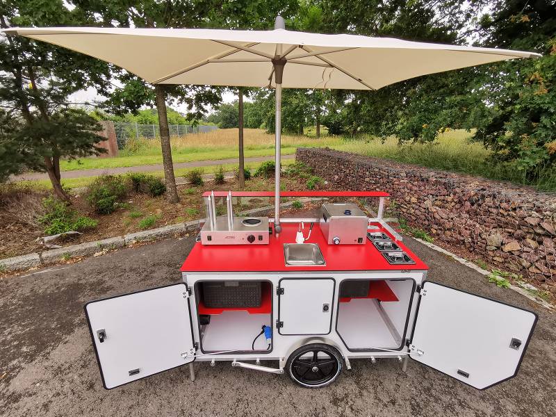 Chariot stand remorque mobile ambulante street food CHR Paris 75