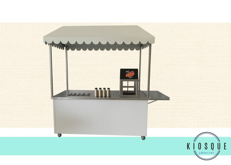 Kiosque mobile avec vitrine chauffante pour hot-dogs pour professionnels de la restauration à Bordeaux 33