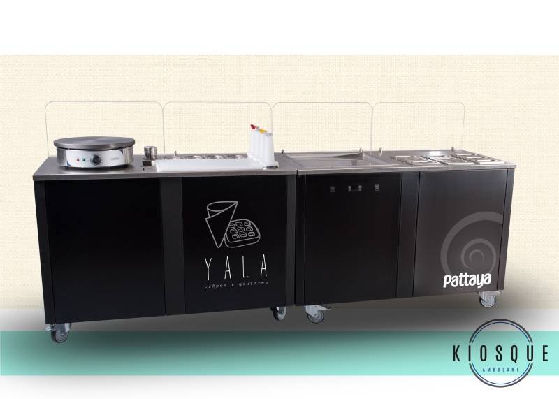 conception sur-mesure de stand ambulant modulable tout équipés gaufres et glaces à Nanterre Hauts-de-Seine (92)