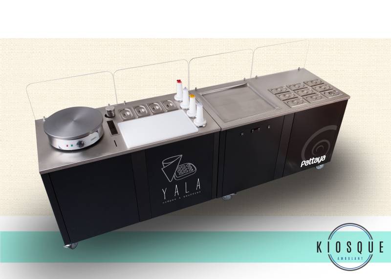 vente de chariot gaufres et glaces professionnel tout équipé sur-mesure à Roubaix Nord (59)