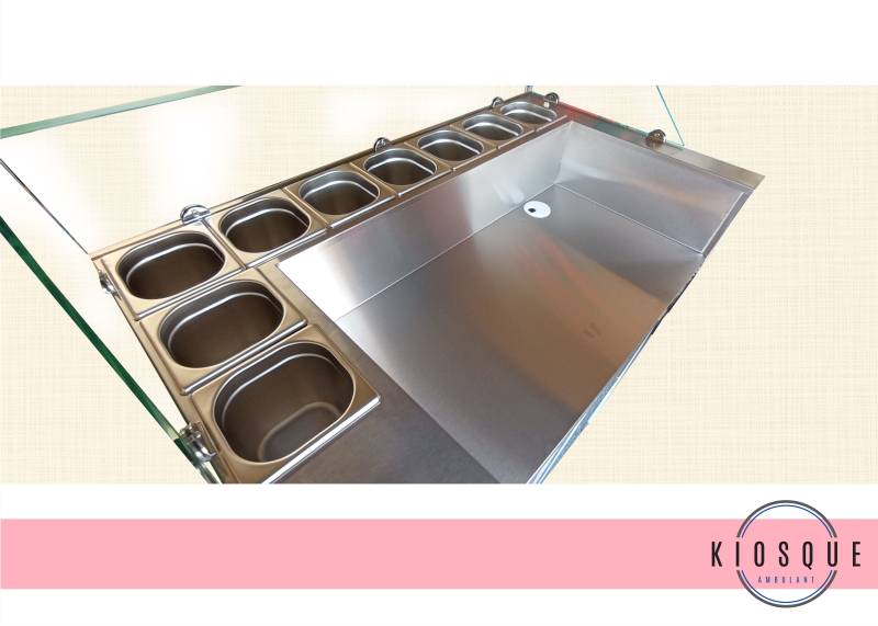 acheter un meuble ambulant saladette avec espace de stockage froid et bac gastro réfrigéré à Metz 57